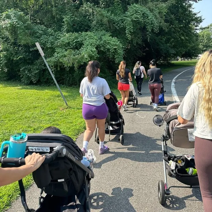 Members starting a group walk together